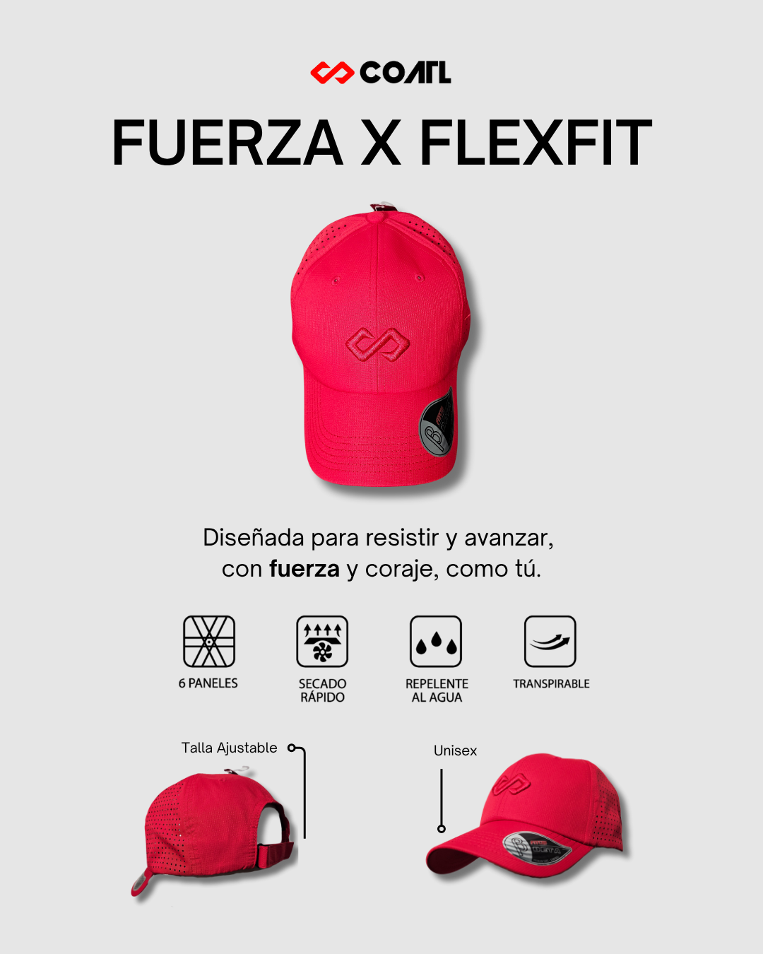 GORRA DEPORTIVA FUERZA – FLEXFIT UNISEX