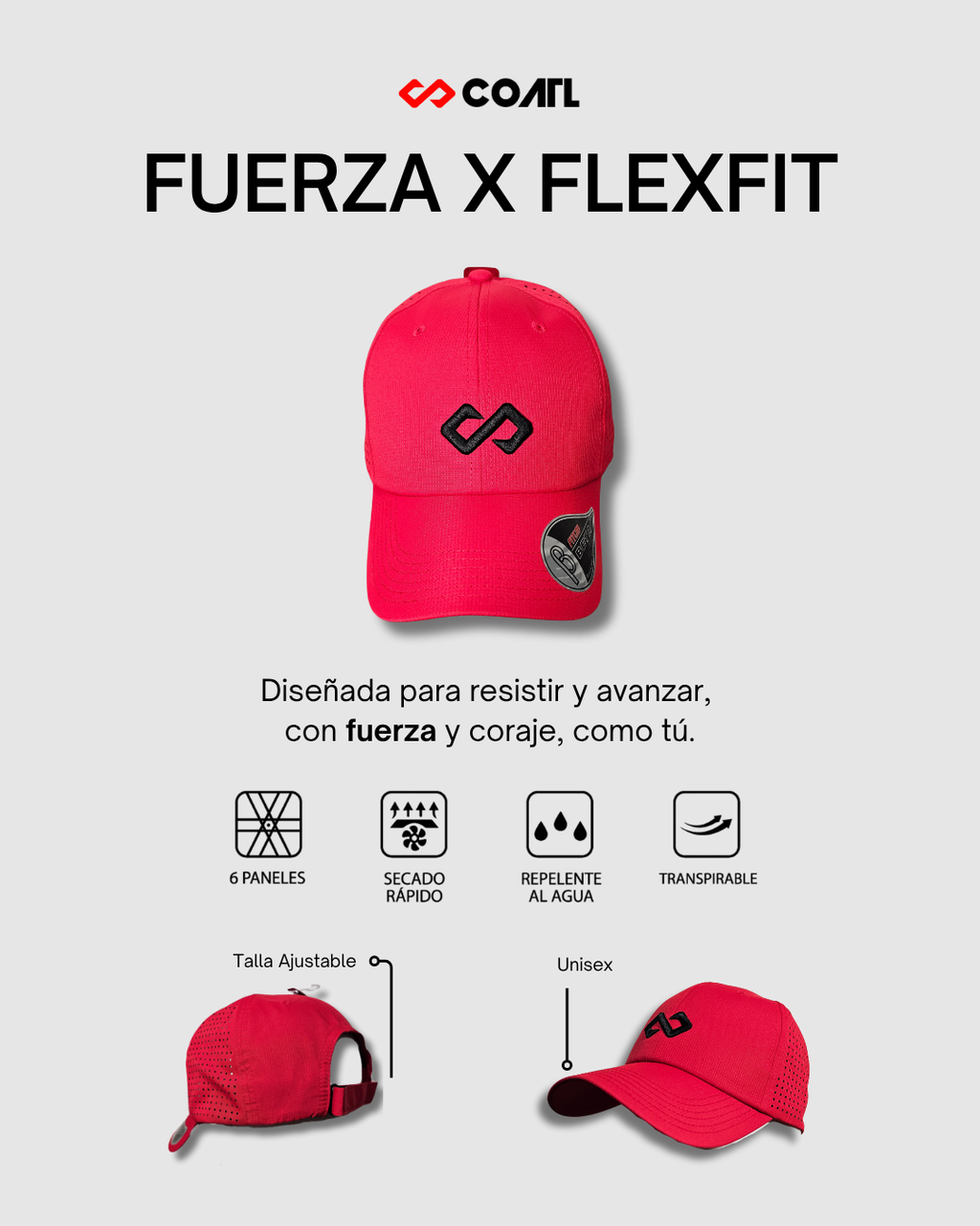 GORRA DEPORTIVA FUERZA – FLEXFIT UNISEX