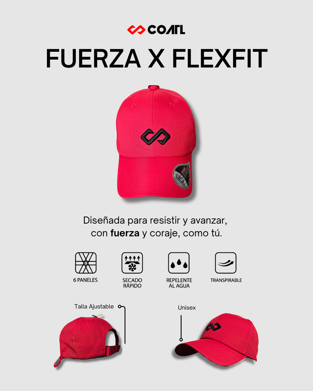 GORRA DEPORTIVA FUERZA – FLEXFIT UNISEX