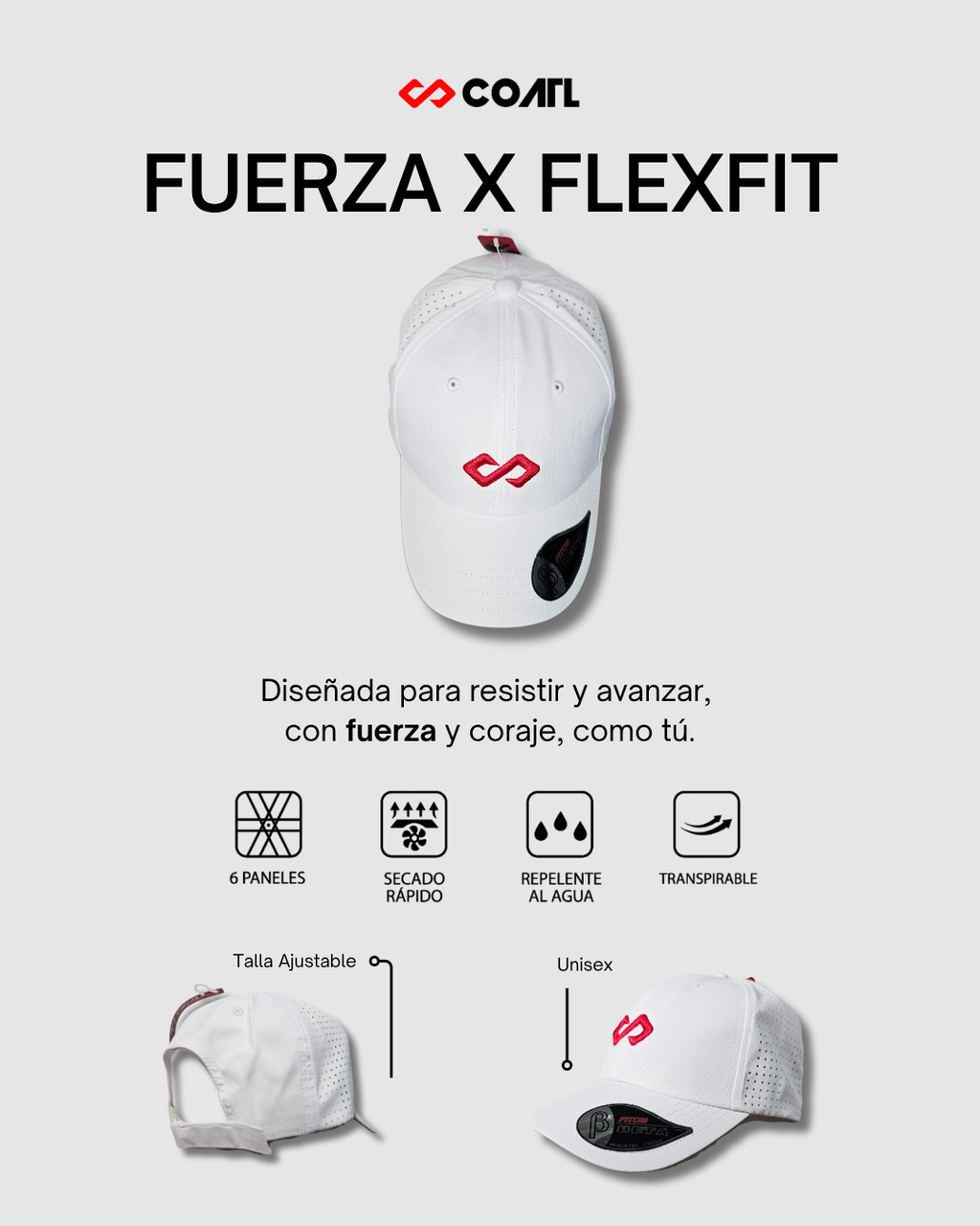 GORRA DEPORTIVA FUERZA – FLEXFIT UNISEX