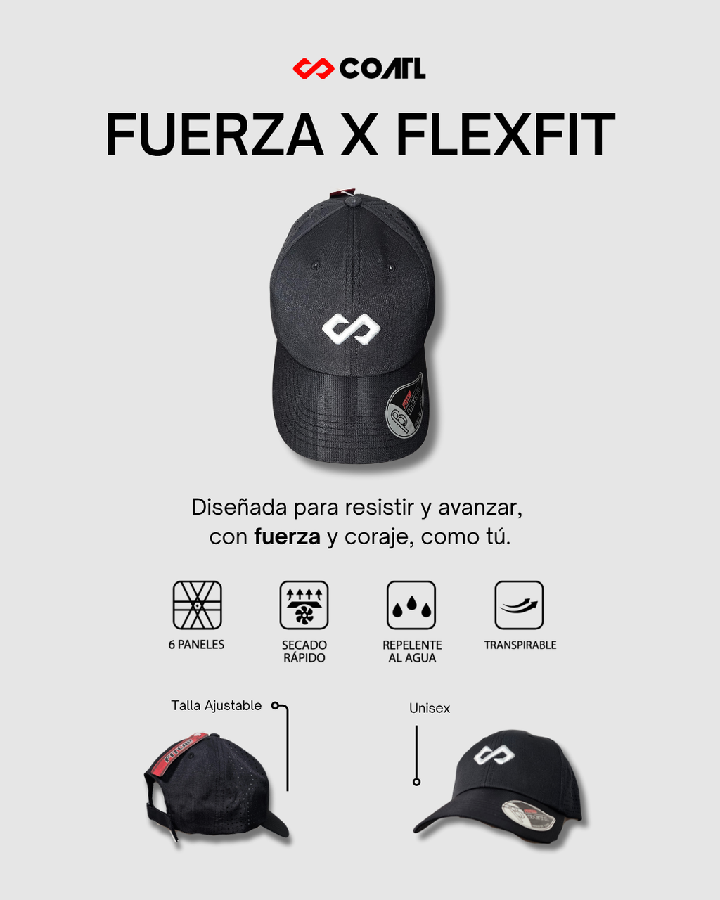 GORRA DEPORTIVA FUERZA – FLEXFIT UNISEX