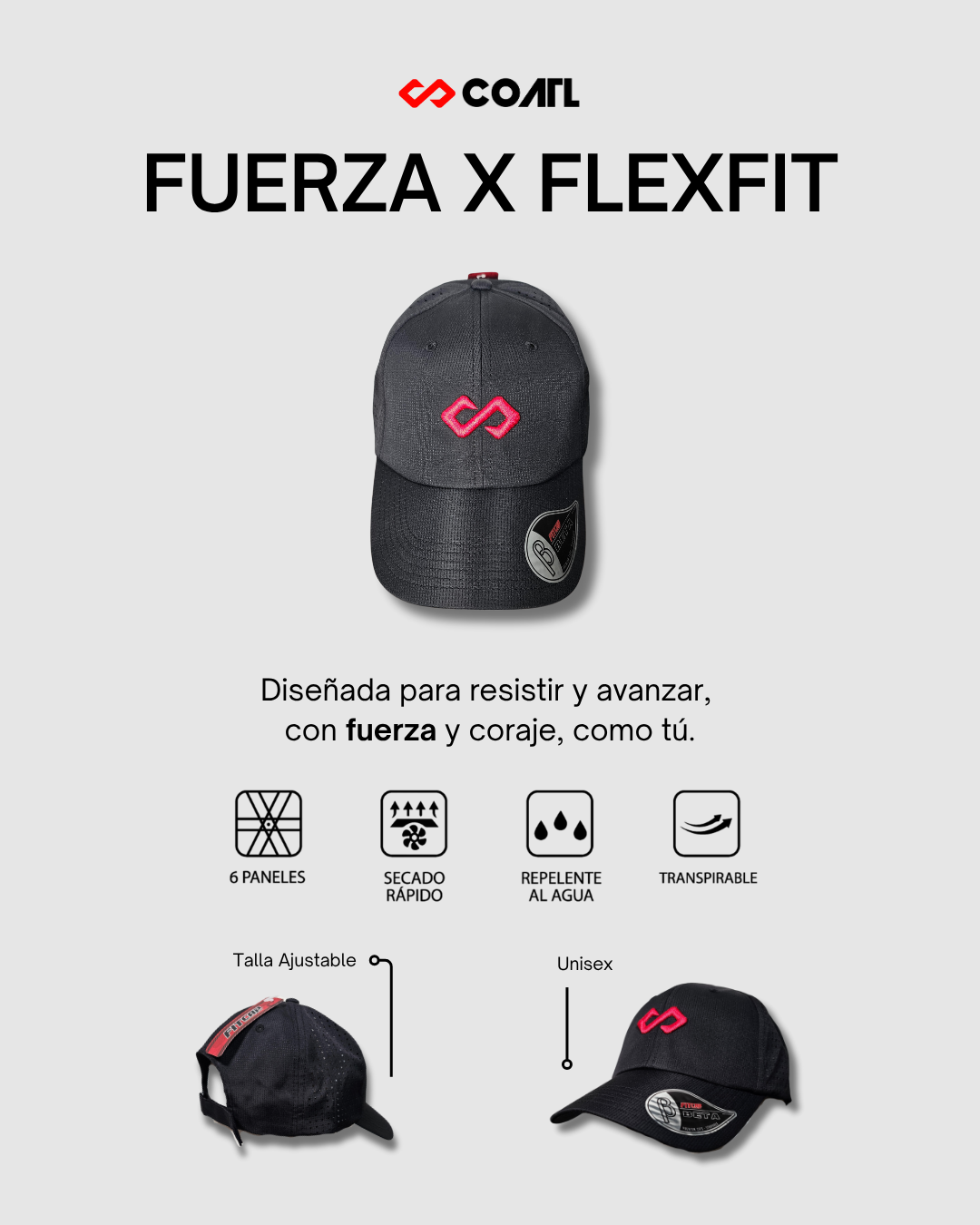 GORRA DEPORTIVA FUERZA – FLEXFIT UNISEX